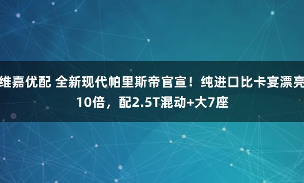 维嘉优配 全新现代帕里斯帝官宣！纯进口比卡宴漂亮10倍，配2.5T混动+大7座